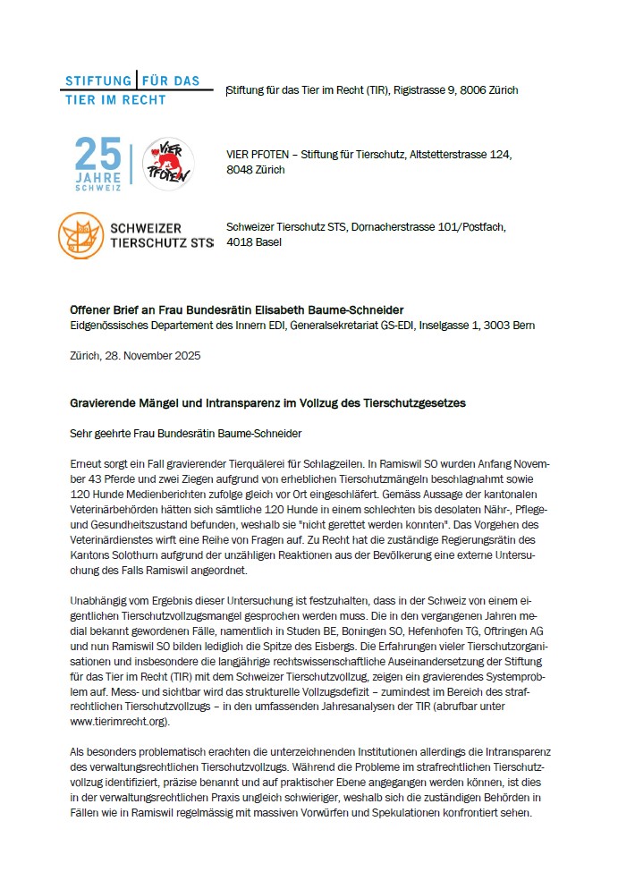 Offener Brief an Bundesrätin Elisabeth Baume-Schneider