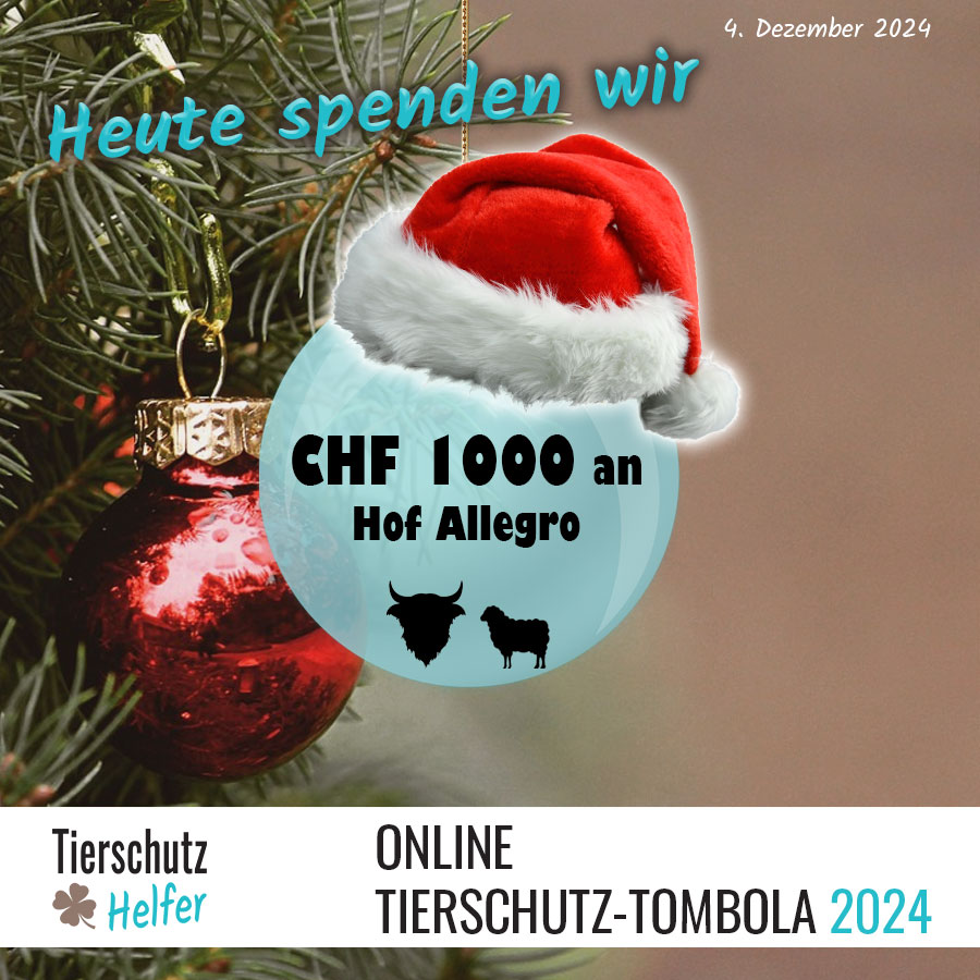 Spende für Lebenshof im Wallis