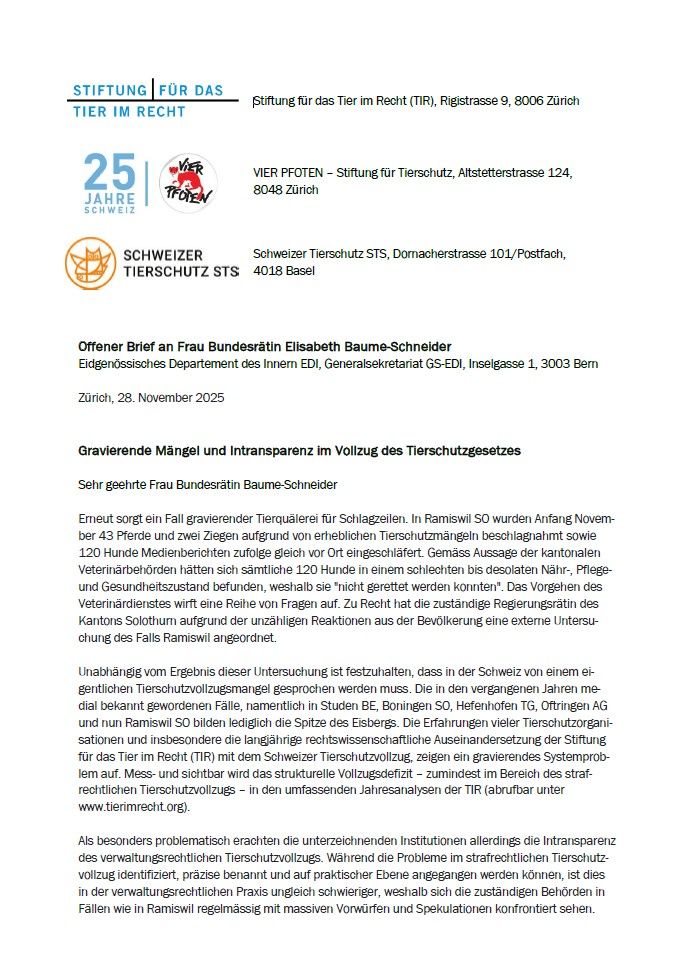 Offener Brief an Bundesrätin Elisabeth Baume-Schneider